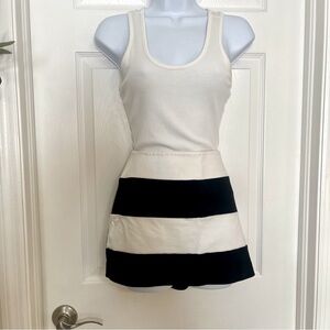 Black and white striped Express mini skirt